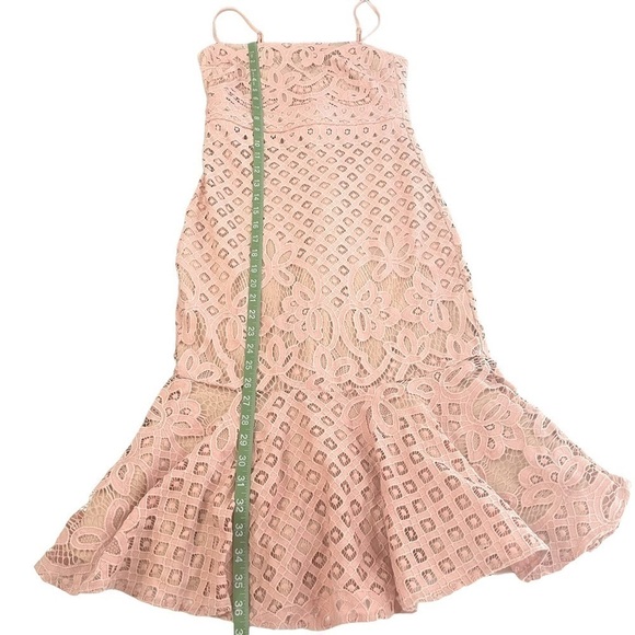 𝅺LULUS Unlimited Love Dusty Pink Lace Trumpet‎ Midi Dress Size S - Picture 11 of 12
